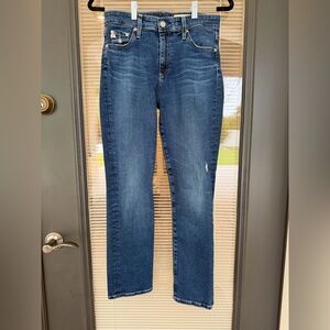 AG Mari Crop High Rise Slim Straight Leg Jeans